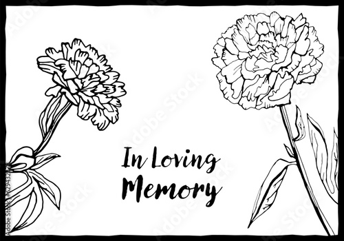 Obraz na plátně Obituary postcard with the text In Loving Memory.
