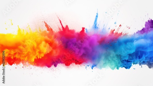 colorful watercolor splashes with white background