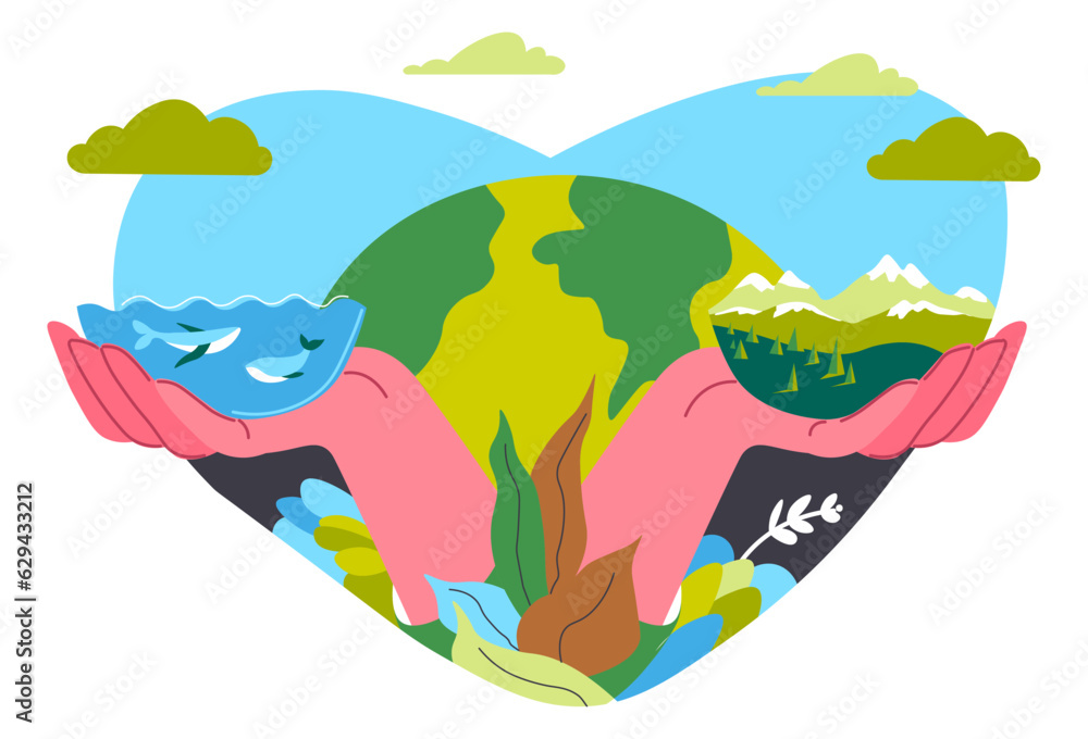 Fototapeta premium Nature environment and planet biodiversity vector