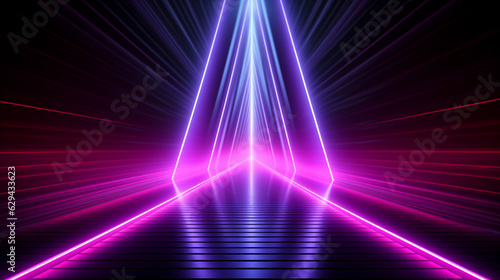 AI art Gradients lines of light neon colors 光の線