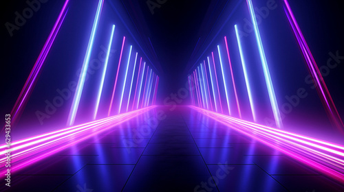 AI art Gradients lines of light neon colors 光の線