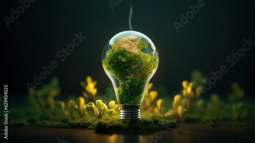 light bulb with nature background