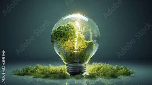 light bulb with nature background