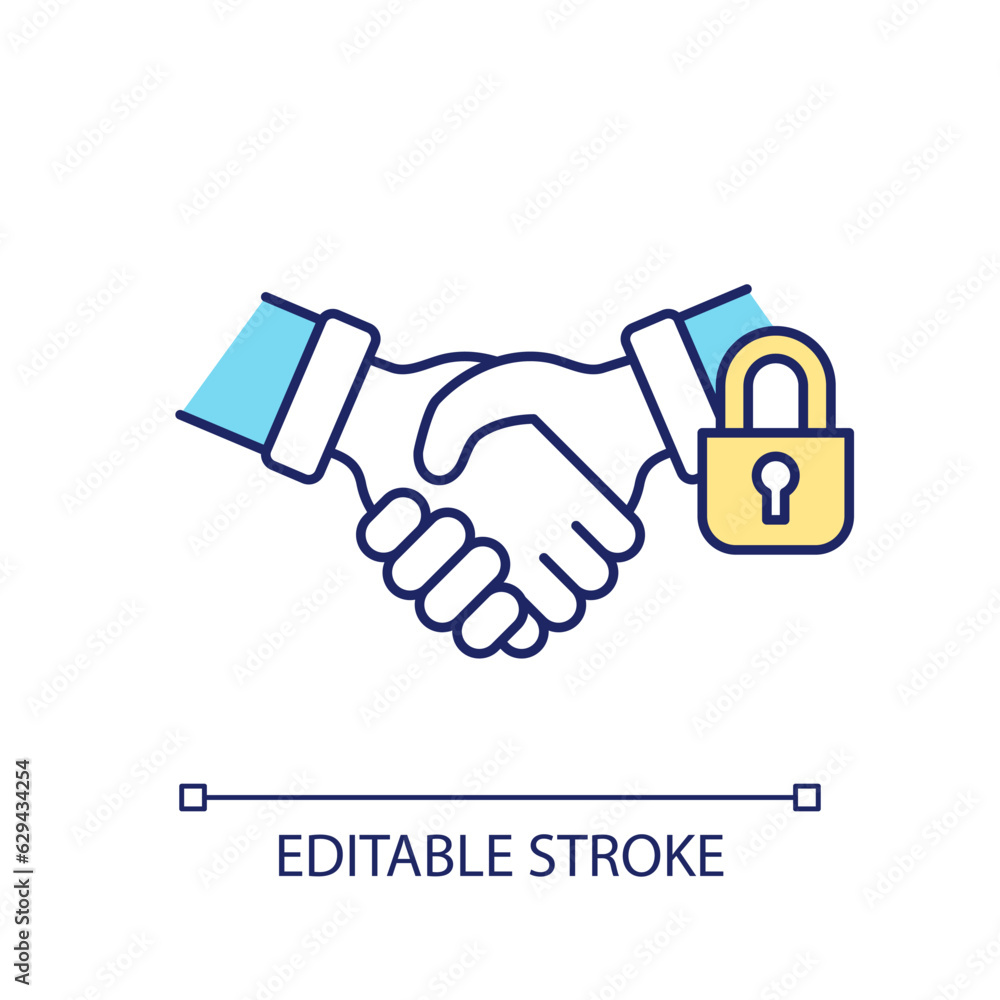 Editable lack of transparency icon representing lobbying government, isolated vector, thin line illustration. Editable lack of transparency icon representing lobbying government, isolated vector, thin line illustration.