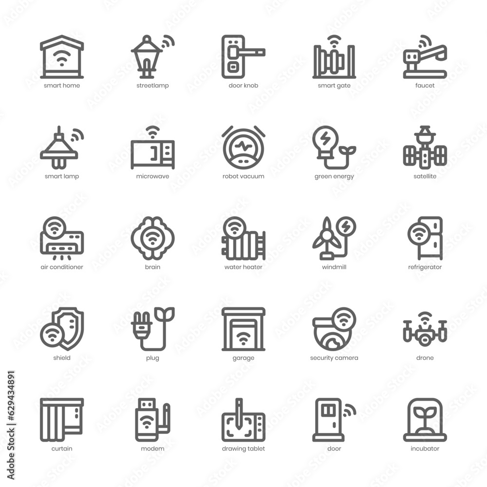 Futuristic Technology icon pack for your website, mobile, presentation, and logo design. Futuristic Technology icon outline design. Vector graphics illustration and editable stroke.