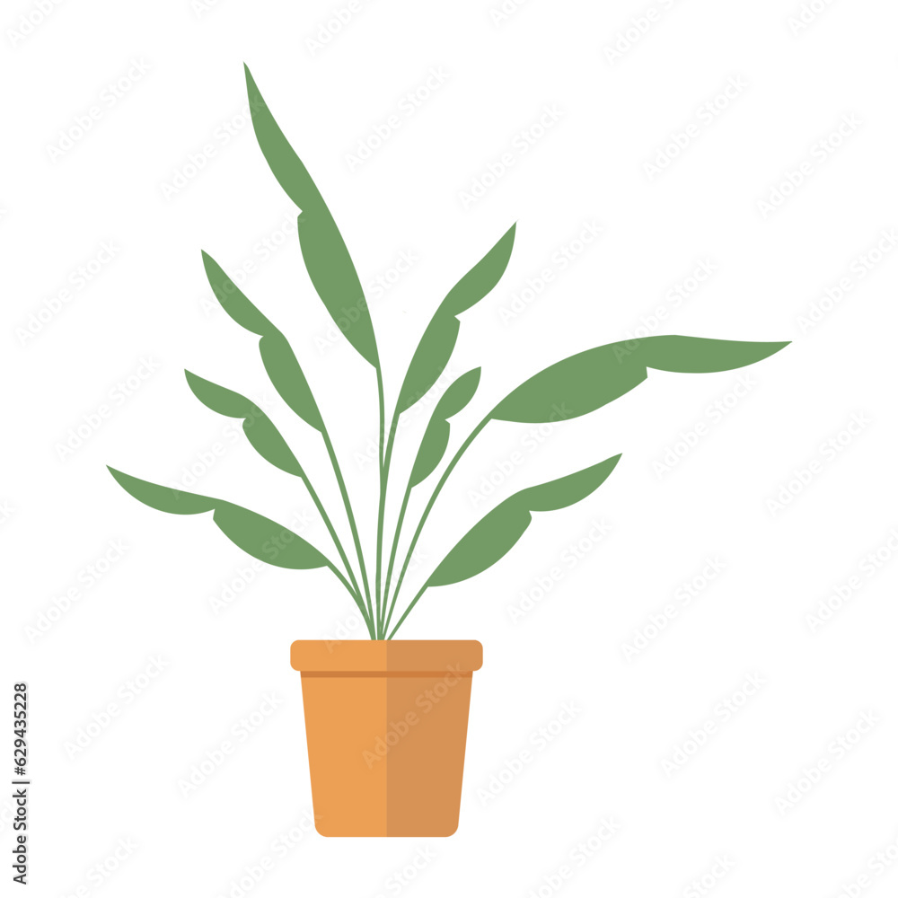 Hand drawn vector potted plant. - Vector. Hand drawn vector potted plant. - Vector.