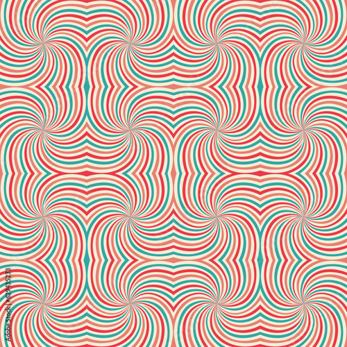 Hypnosis spiral. optical illusion. hypnotic spiral background, seamless pattern. optical illusion style design. - Vector.