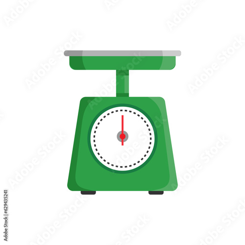 Bathroom weight scale icon in flat style. Mass measurement vector illustration