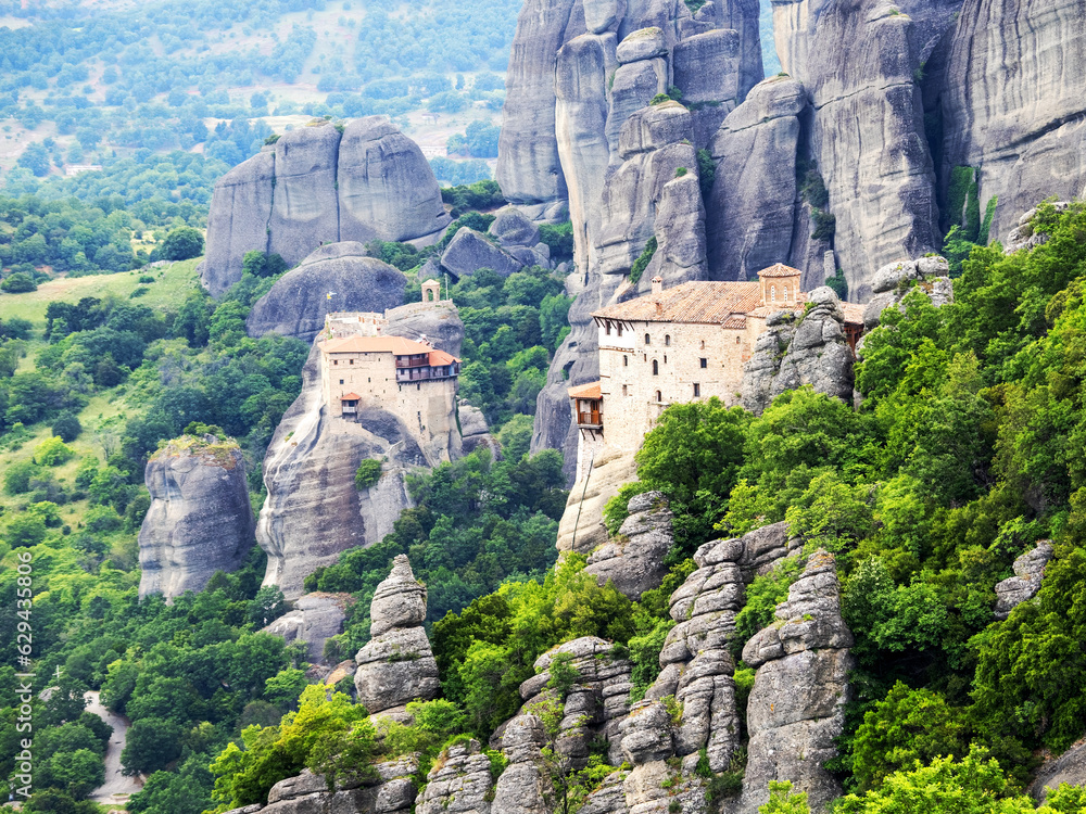 Meteora is a rock formation in , Greece. It is one of the largest and most steeply built complexes of Eastern Orthodox monasteries.  Meteora is included in the UNESCO list.