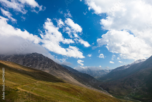 Passing gorge Almaty. View towards Kyrgyzstan