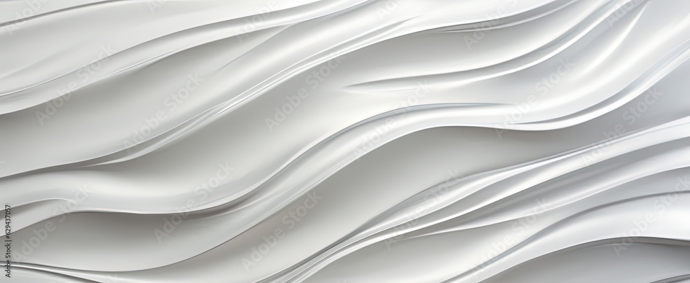 Obraz premium abstract background of white plaster wall with flow wave texture, Generative Ai