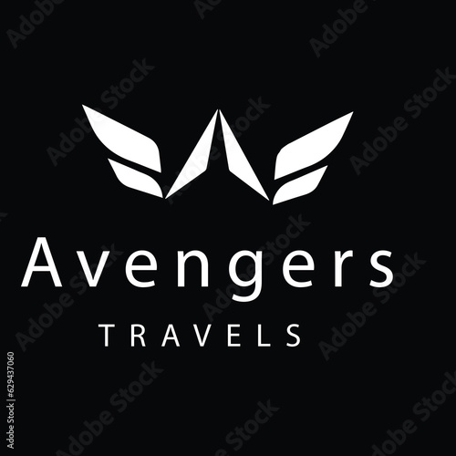 letter a aviation logo icon design template isolated on black