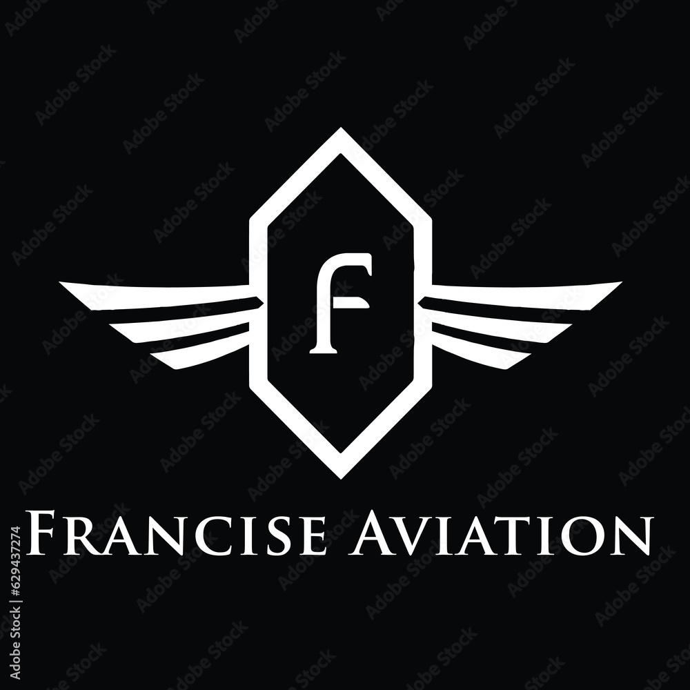 Obraz premium letter F aviation airline travelling logo design template