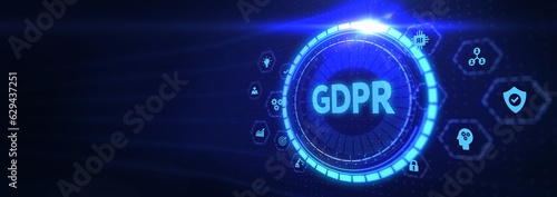 GDPR Data Protection Regulation European Law Cyber security compliance. 3d illustration