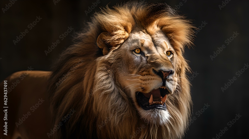 Königlicher Löwe im Porträt: Stolz und Eleganz