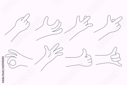 set vector expressive hand gestures