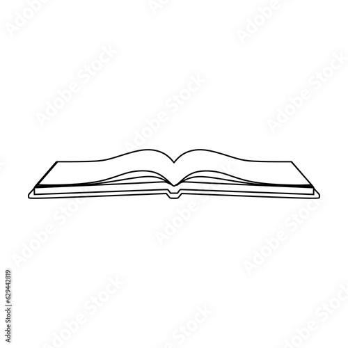 open book line art for literacy day international celebration education background.
