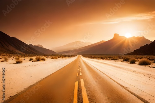road in desert generative Ai