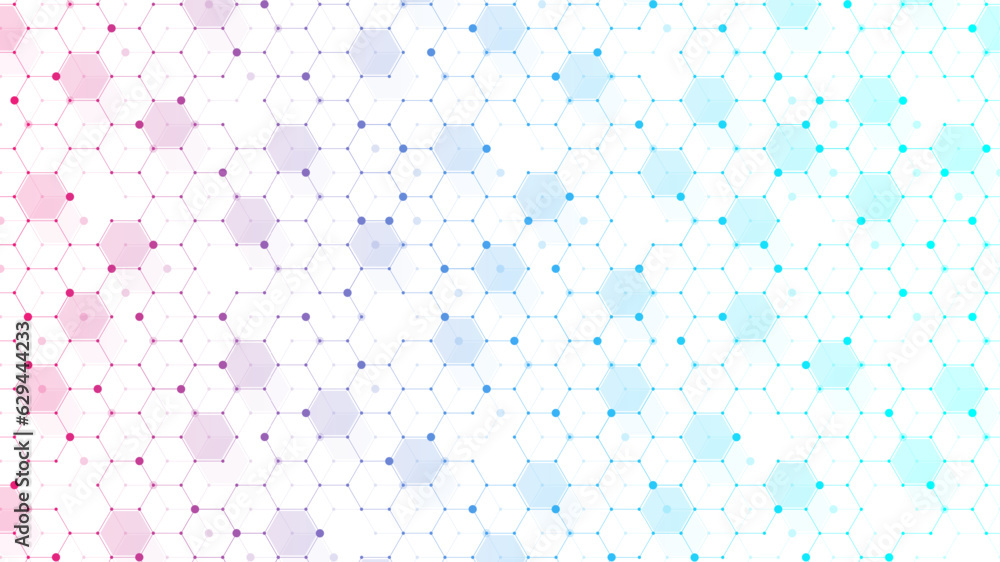 Technology abstract lines and dots connect background with hexagons. Hexagons connection digital data and big data concept. Hex digital data visualization. Vector illustration Technology abstract lines and dots connect background with hexagons. Hexagons connection digital data and big data concept. Hex digital data visualization. Vector illustration