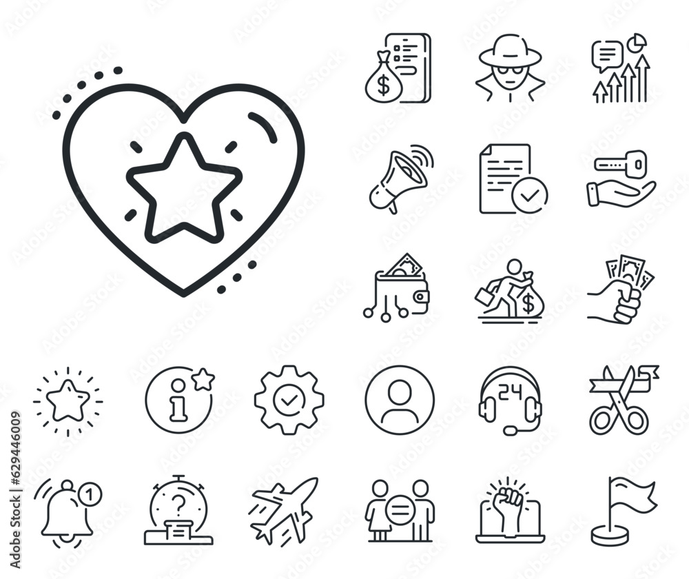 Love rating sign. Salaryman, gender equality and alert bell outline ...