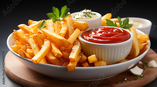 Foto delicious french fries on a white background