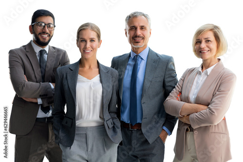 Photography group of successful business people on a transparent background