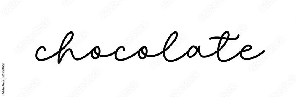 Chocolate. Vector font logo. Design word poster, flyer, banner, menu cafe. Hand drawn calligraphy text. Typography chocolate logo. Signboard icon chocolate. Black and white illustration. Chocolate. Vector font logo. Design word poster, flyer, banner, menu cafe. Hand drawn calligraphy text. Typography chocolate logo. Signboard icon chocolate. Black and white illustration.