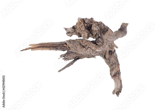 driftwood,old piece of wood isolated on white background © serikbaib