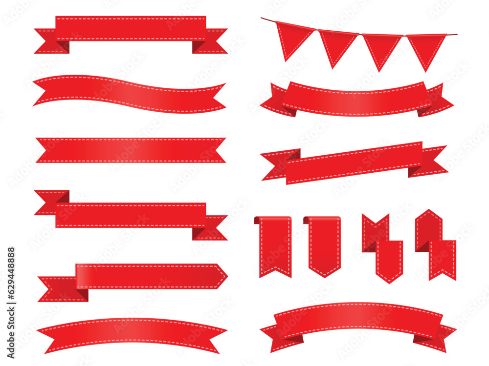 Red ribbons isolated for your decoration Red ribbons isolated for your decoration