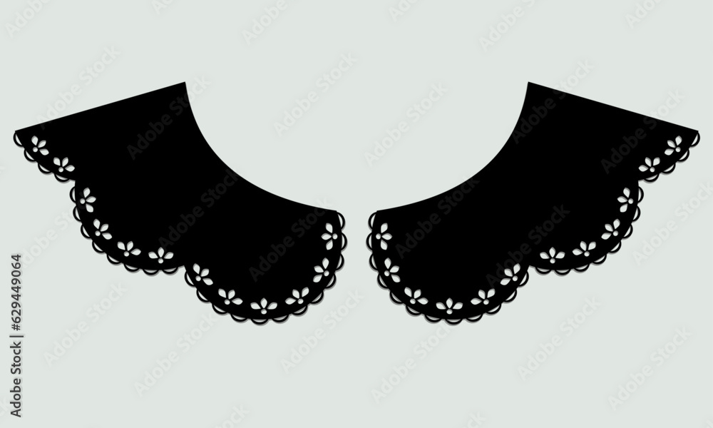 black cotton collar lace design vector. black cotton collar lace design vector.