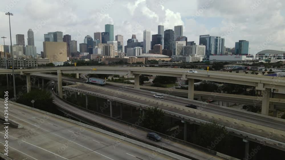 Houston, Texas Skyline with Network of Intertwining Highways Houston, Texas Skyline with Network of Intertwining Highways