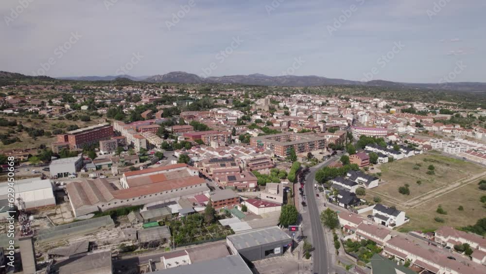 Wide aerial view of tourist destination San Martin de Valdeiglesias, Spain Wide aerial view of tourist destination San Martin de Valdeiglesias, Spain