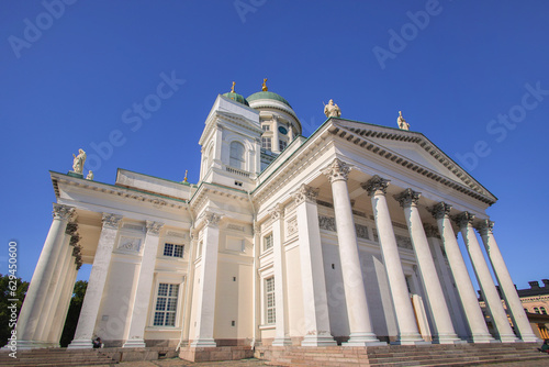 Close up of Helsinki cathedral on the Senate Square in summer 