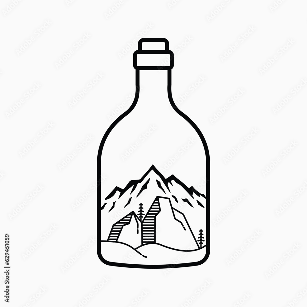 Mountain illustration, outdoor adventure . Vector graphic for t shirt and other uses. Mountain illustration, outdoor adventure . Vector graphic for t shirt and other uses.