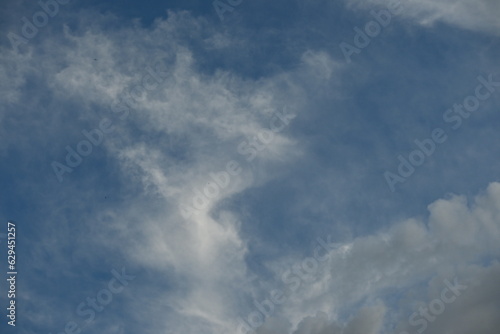 White clouds against the blue sky background summer cloudy sky