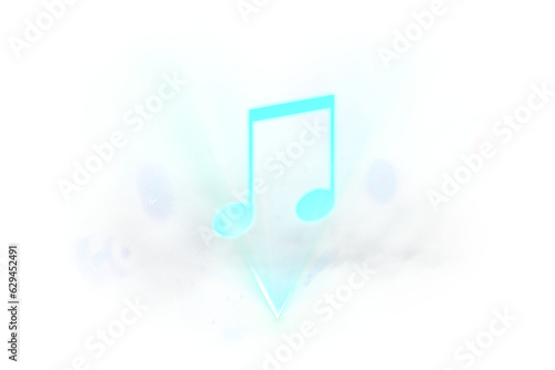 Digital png illustration of musical note symbol on transparent background