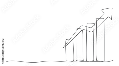Profit One line drawing isolated on white background