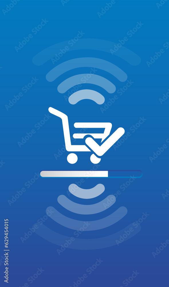 Digital png illustration of shopping and wifi icons on transparent background Digital png illustration of shopping and wifi icons on transparent background