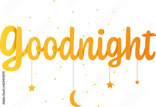 Digital png illustration of goodnight text and spots on transparent background