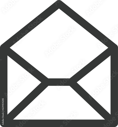 線画のシンプルビジネス単品アイコン　メール開封