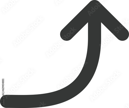 線画のシンプルビジネス単品アイコン　線矢印