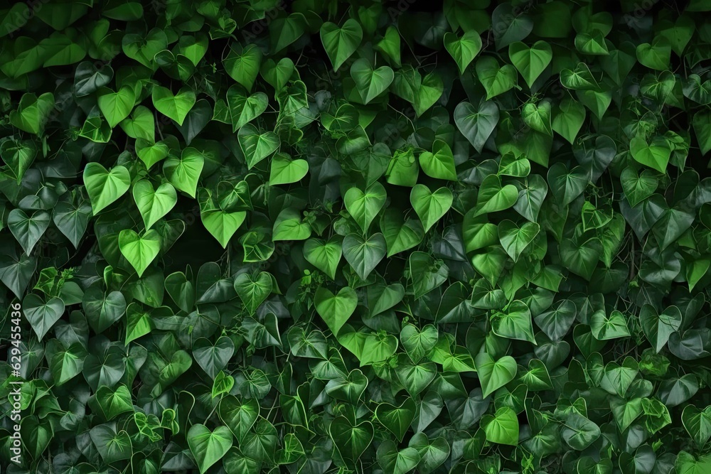 Abstract Ivy Branches Pattern on Green Textured Wall Background Abstract Ivy Branches Pattern on Green Textured Wall Background