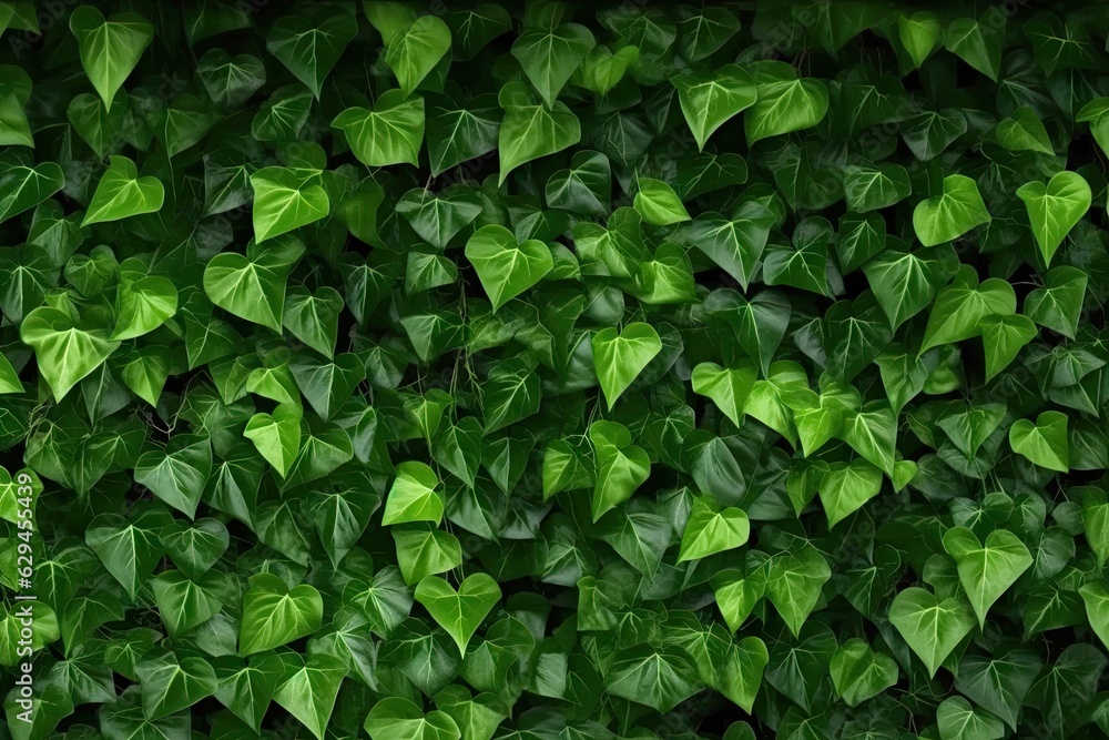 Obraz premium Abstract Ivy Branches Pattern on Green Textured Wall Background