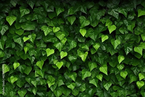 Abstract Ivy Branches Pattern on Green Textured Wall Background