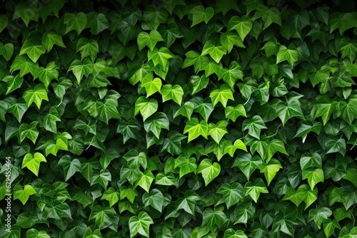 Abstract Ivy Branches Pattern on Green Textured Wall Background