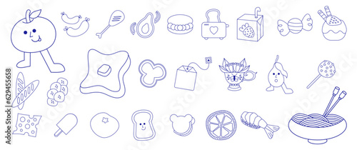 Simple Outline Food & Beverages Illustration 2