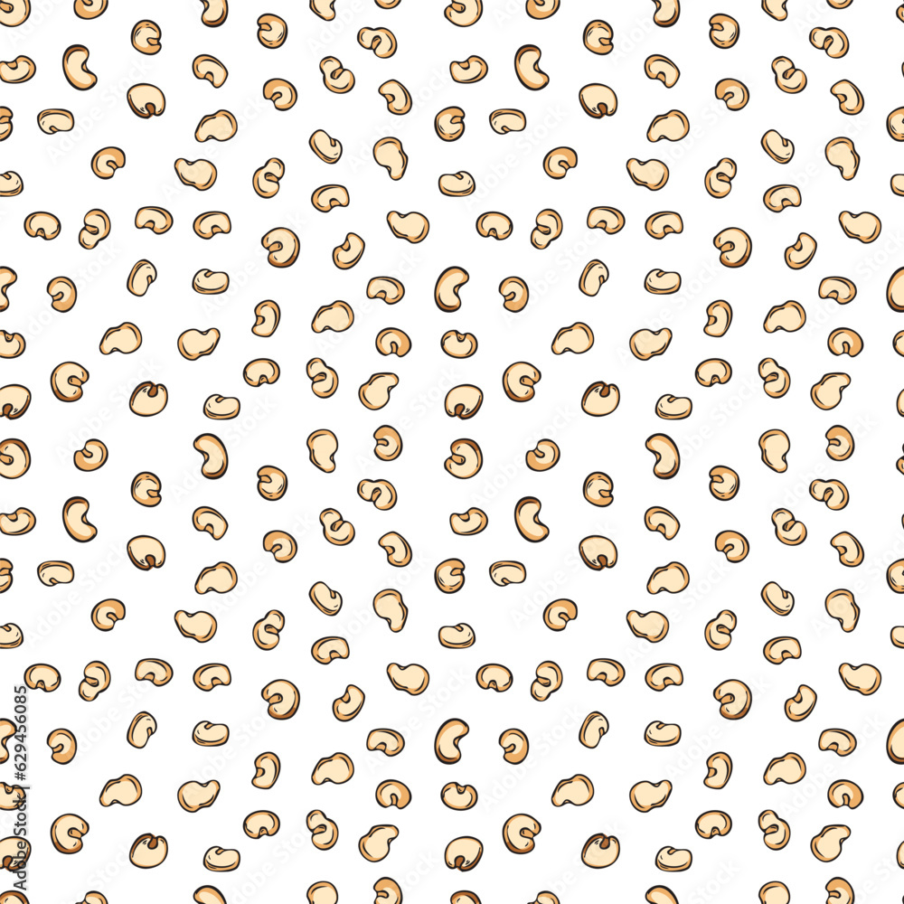 Seamless pattern with hand drawn colorful quinoa seeds sketch style Seamless pattern with hand drawn colorful quinoa seeds sketch style