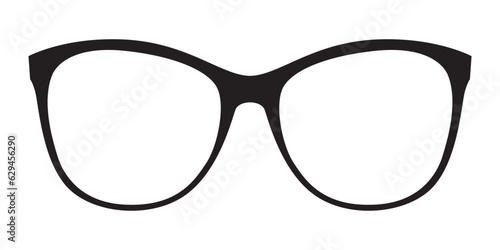 Fashion eyeglasses silhouette frame, vector illustration isolated on white background.