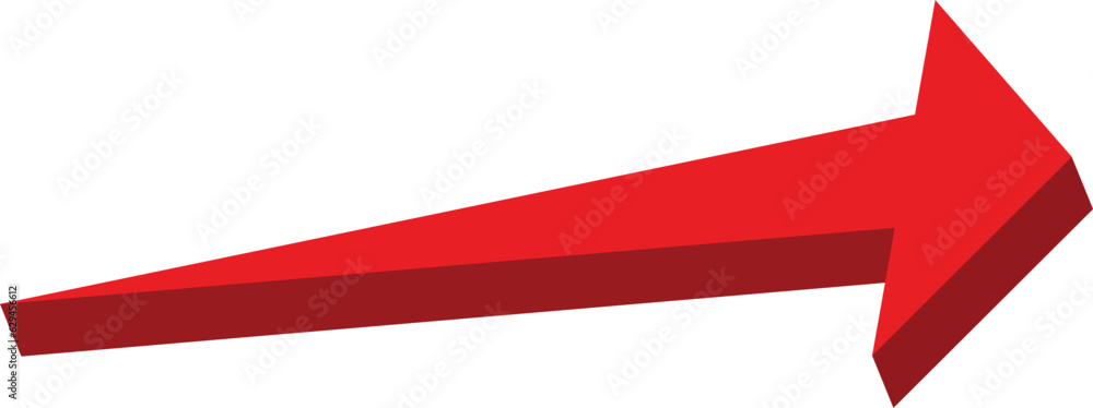3D red arrow symbol. Arrow in 3d red arrow icons for app, web digital illustration design. Vector illustration 3D red arrow symbol. Arrow in 3d red arrow icons for app, web digital illustration design. Vector illustration