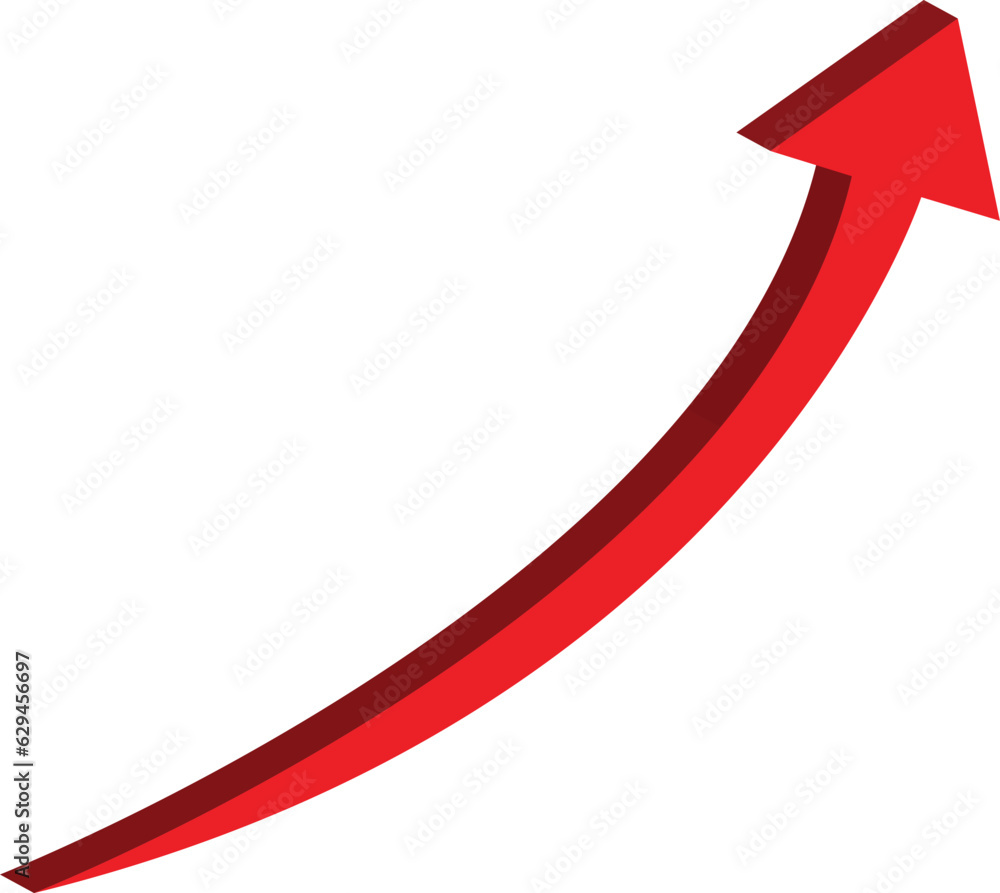 3D red arrow symbol. Arrow in 3d red arrow icons for app, web digital illustration design. Vector illustration 3D red arrow symbol. Arrow in 3d red arrow icons for app, web digital illustration design. Vector illustration